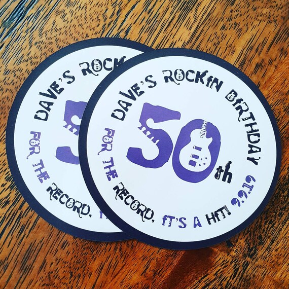Custom Vinyl Record Label Table Decoration Guest Book Sticker Etsy