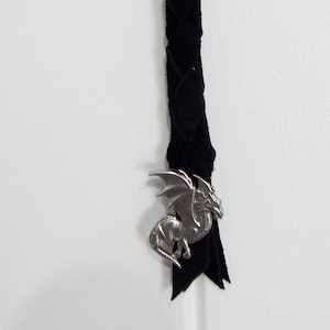 Air horn pull cord, Perebilt and Kenworth trucks/  genuine Black Leather with metal Winged Dragon concho