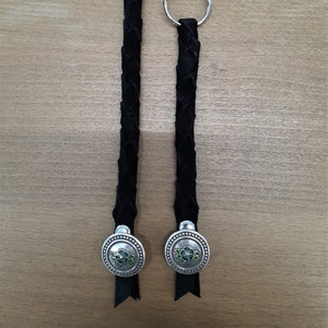 Kenworth and Peterbilt air horn pull & Keychain Set / With Silver Round Green Floral Conchos /Semi Truck accessories