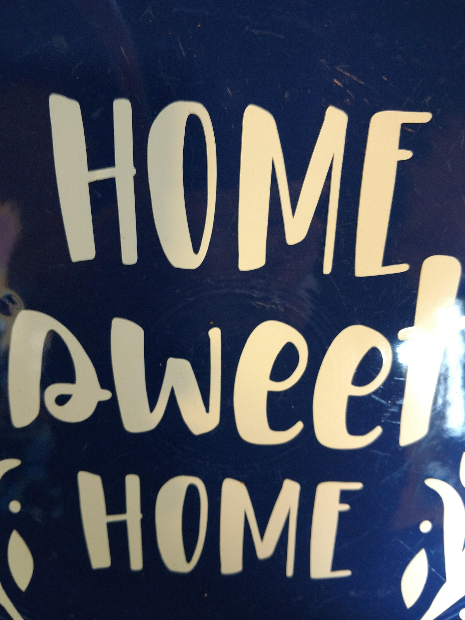 Large Decorative Blue Plate Home Sweet Home Etsy
