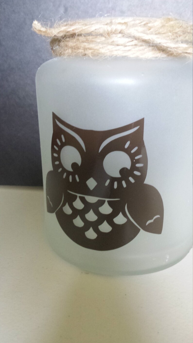 Owl Candle Jar Etsy
