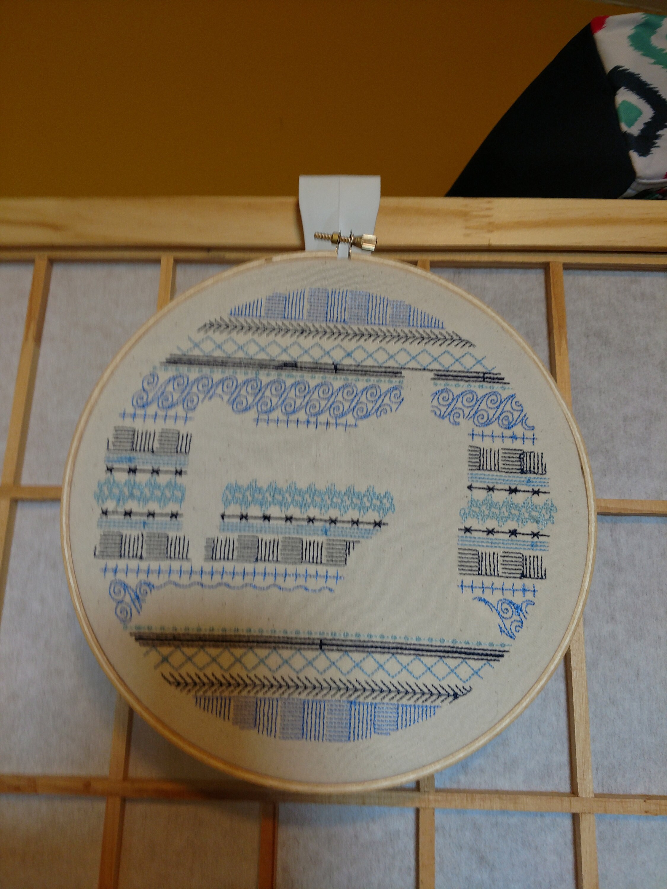 Embroidered Sewing Machine Wall Hanging Etsy