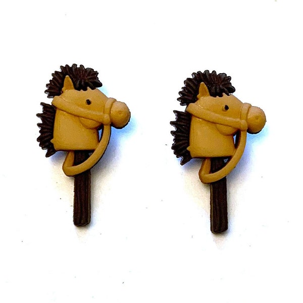 Toy Buttons Hobby Horse Stick Pony Shank Back Jesse James Dress It Up Buttons - 98
