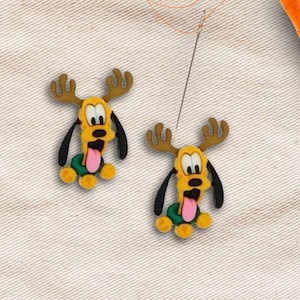 Disney Pluto Christmas Buttons Shank Flatback Licensed Dress It Up Holiday Heads - D22