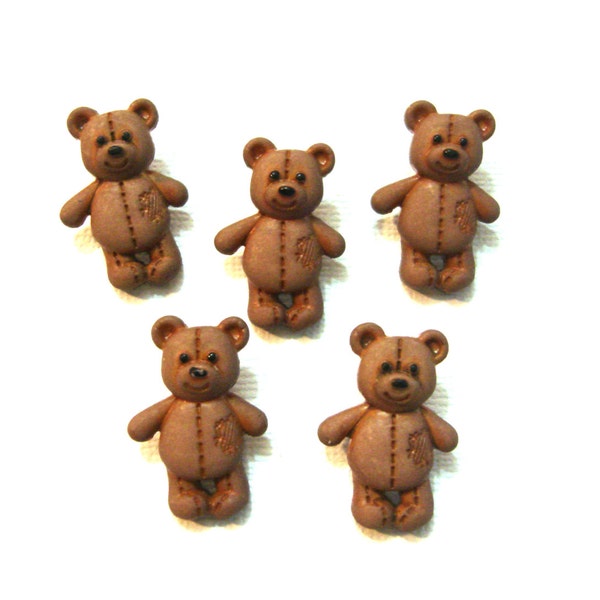 Teddy Bear Buttons Toys Stuffed With Love Shank Back Jesse James Dress It Up Buttons PATCH - 1326 C