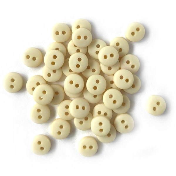 6MM Mini LINEN Buttons Galore 1/4" Sold By Weight Matte Finish Dome Top Two Hole Sew Thru BG116