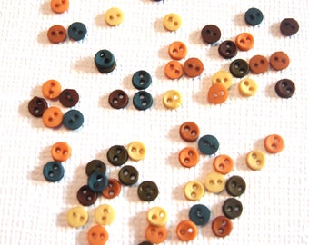 4MM Micro Mini Round Buttons Collection SOUTHWESTERN 1/8" Sold By Weight Tiny Two Hole Sew Thru Jesse James Dress It Up Buttons