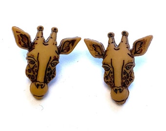 Mini Giraffe Head Buttons Animal World Shank Flat Back Choice Jesse James Dress It Up Buttons 1220