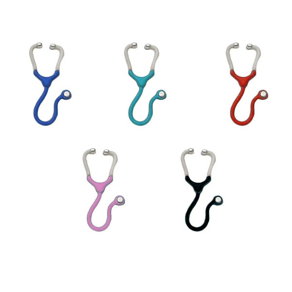 Stethoscopes Collection Flat Back Medical Embellishments Set of 5 Nurse Doctor ASSORTED COLORS