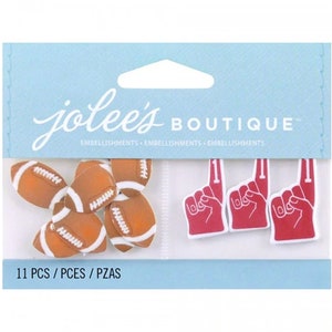 SALE Miniature Football Embellishments Red Foam Fingers NO ADHESIVE Back Cardstock Cutouts by Jolee&#39;s Boutique Craft Supply SB2 K