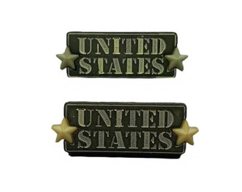 Military Hero Buttons UNITED STATES Badge Set Of 2 Shank Back - 1320