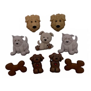 Dog Days Buttons Collection Bones Shank Back Set of 9 Jesse James Dress It Up Buttons - 1294