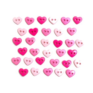 6MM Micro Pink Hearts Collection KISS 1/4" Sold By Weight Flat Back Sew Thru Jesse James Dress It Up Buttons - M103 C