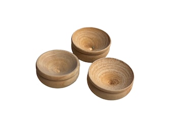 Miniature Wood Salad Bowl Set of 3 Dollhouse Kitchen Home Decor - 431