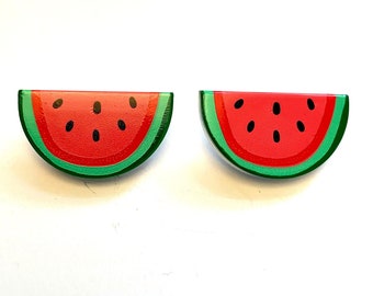 Hand Painted Ceramic Small Watermelon Buttons Hand Painted Ceramic Small Watermelon Buttons