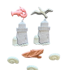 NEW Beach Button Collection Ocean View Set of 8 Shank Back Jesse James Dress It Up Buttons - 1284 715 C