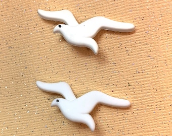 Seagull Button White Shank Flat Back Choice Jesse Dress It Up - 1284