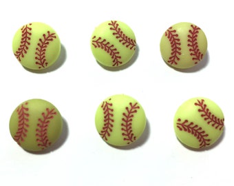 Mini Softball Buttons (7/16") Shank Flat Back Choice - 1300