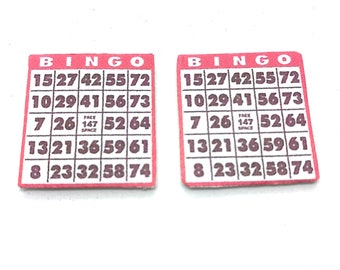 Bingo Card Embellishments Paper Stock Flat Back Craft Supply By Embellishment Buttons CA65