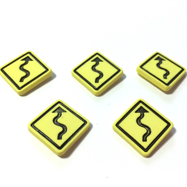 Winding Road Sign Buttons On The Road Again Shank Flat Back Choice Jesse James Dress It Up Buttons - 1335