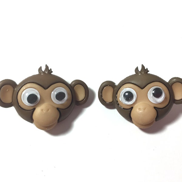 SALE Monkey Buttons Life's A Zoo Shank Flat Back Choice Google Eyed Animal Jesse James Dress It Up Buttons - 1437