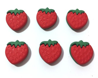 Strawberry Buttons Galore (5/8") Fruit Shank Back Berry Patch Fruit Smoothie - 193 B