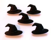 Halloween Witch Hat Buttons Spooktacular Shank Flat Back Choice Set of 5 Dress It Up Buttons Jesse James Buttons Craft Supply - H122