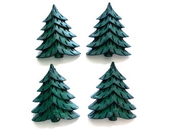 Trees Buttons Flat Shank Back Choice Holiday Snowy Woods - 1311