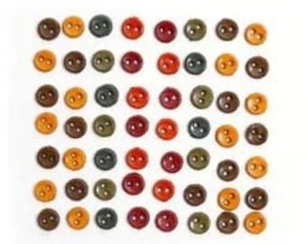 4MM Micro Mini Round Buttons Collection FALL 1/8" Sold By Weight Tiny Two Hole Sew Thru Jesse James Dress It Up Buttons