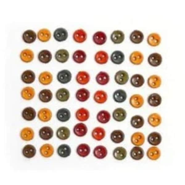 4MM Micro Mini Round Buttons Collection FALL 1/8" Sold By Weight Tiny Two Hole Sew Thru Jesse James Dress It Up Buttons