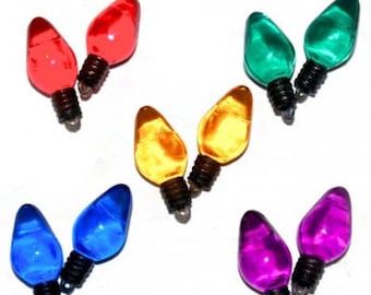 Miniature Christmas Light Bulb 1" Jack Frost Lightbulbs Loop End Craft Supply by Jesse James Dress It Up Buttons 1454