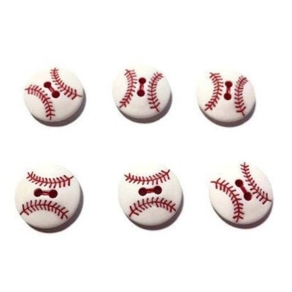 Mini Baseball Buttons Galore 5/8" Two Hole Sew Thru Flat Back - 1302