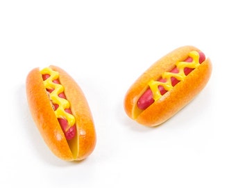 1:6 Dollhouse Miniatures Hot Dog Rolls Bread Pastry on Wooden Tray Bakery Food