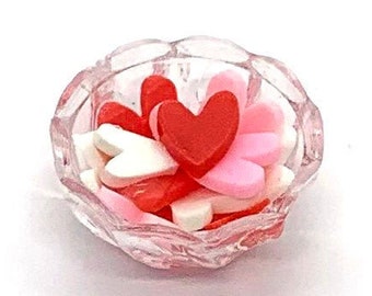 Miniature Heart Candy Dish Dollhouse Holiday Food Kitchen Home Decor Miniatures - 500