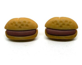 Hamburger Embellishments FLAT BACKS Snack Attack Craft Supply by Jesse James Dress It Up Buttons - 1185 M