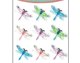 Dragonfly Collection Rhinestones Set of 9 Embellishments Craft Supply by Jolee's Boutique - SB5 V