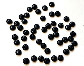 6MM BLACK Mini Buttons 1/4" Sold By Weight Two Hole Sew Thru Gloss Finish - M102