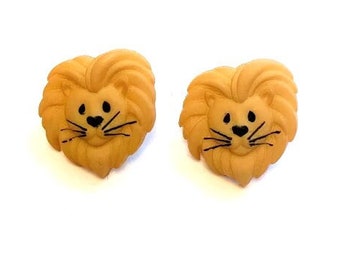 Mini Lion Head Buttons Animal World Shank Flat Back Choice Jesse James Dress It Up Buttons 1220