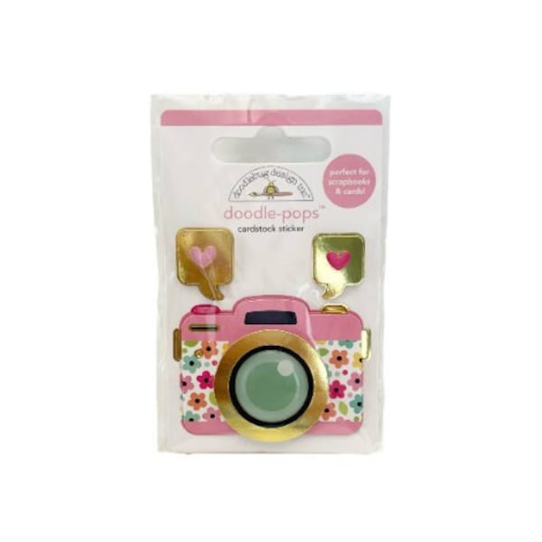Doodle-Pops Embellishments 3D Cardstock Stickers Pretty Picture Camera by Doodlebug - SB1 A