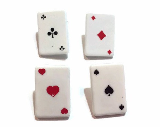 Playing Card Buttons Collection in the Money Shank Flat Back Choice Set