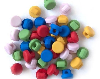 4MM Mini Round MULTI Buttons Galore Collection 3/16" Sold By Weight Shank Back - BG113