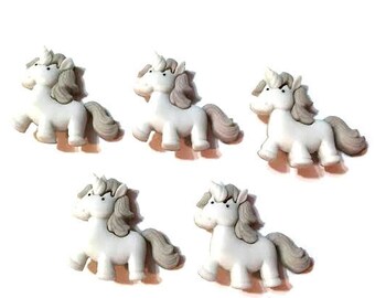 Unicorn Buttons Once Upon A Time Dress It Up Buttons Jesse James Buttons Set of 5 Shank Back Craft Hair Card Making Scrapbook Supply - 84 B