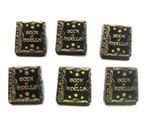 Halloween Witch Buttons Book of Spells Shank Flat Back Choice Set of 6 Dress It Up Buttons Witches Spells Witchcraft - H114