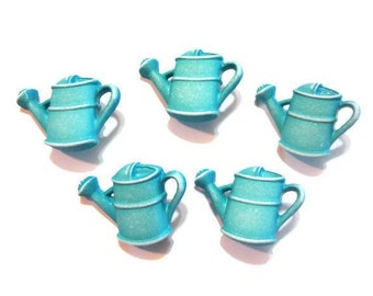 Blue Watering Can Buttons Galore Garden 3D Shank Flat Back Choice - 141