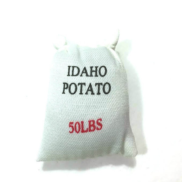 Miniature Idaho Potatoes Burlap Sack Dollhouse Kitchen Food Home Decor Miniatures - 587