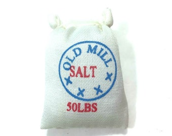 Miniature Winter Sidewalk Salt Sack Burlap Bag Dollhouse Kitchen Home Decor Miniatures - 587
