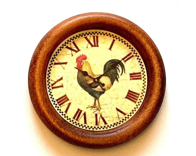 Miniature Farmhouse Rooster Wall Clock Dollhouse Kitchen Home Decor