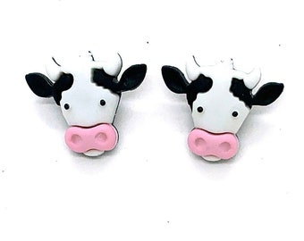 Cow Head Buttons Mooove It Set Of 2 Shank Back Jesse James Dress It Up Buttons 1288 A