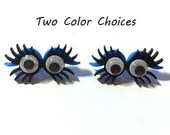 Halloween Buttons Google Monster Eyes Blue Purple Color Choice Shank Flat Back Choice Set of 2 Graveyard Boogie Dress It Up Buttons - H118