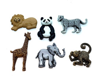 Zoo Cuties Shank Buttons Jesse James ~ Hippo ~ Elephant ~ Monkey ~ Zebra